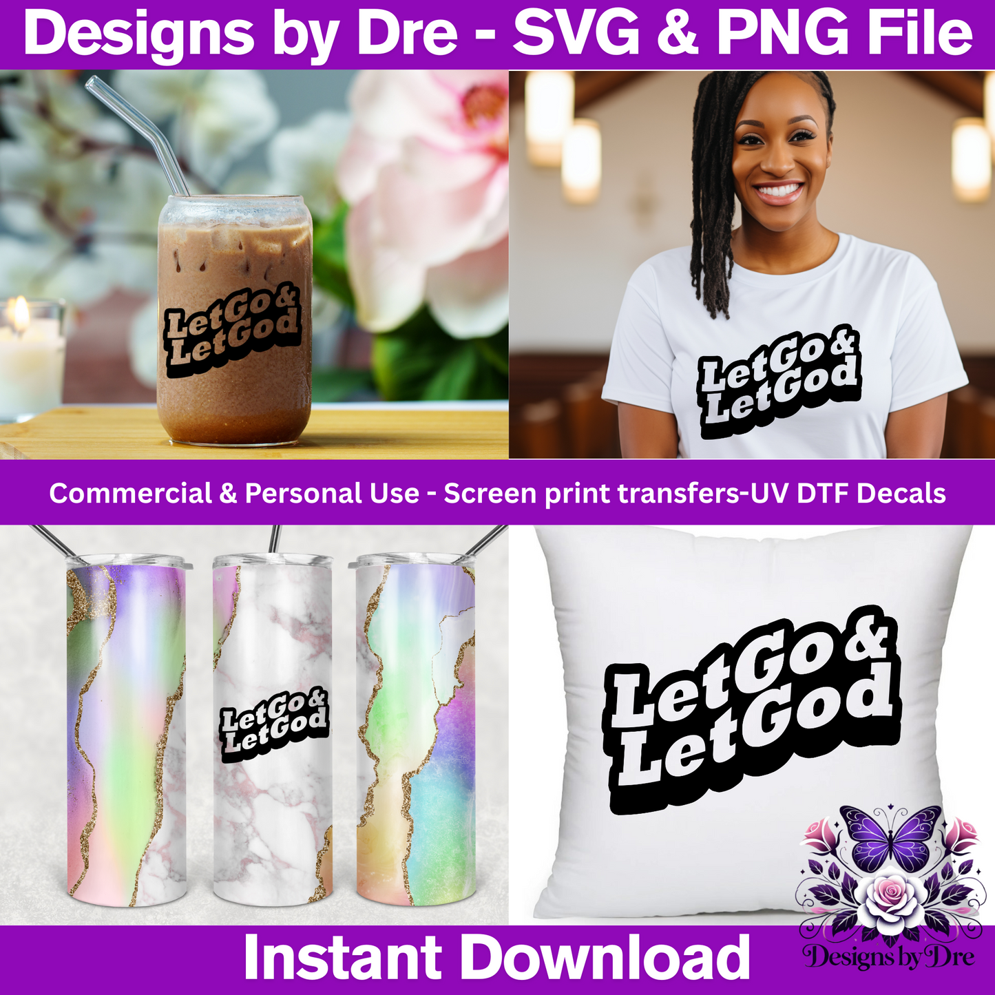 SVG File- Let Go Let God