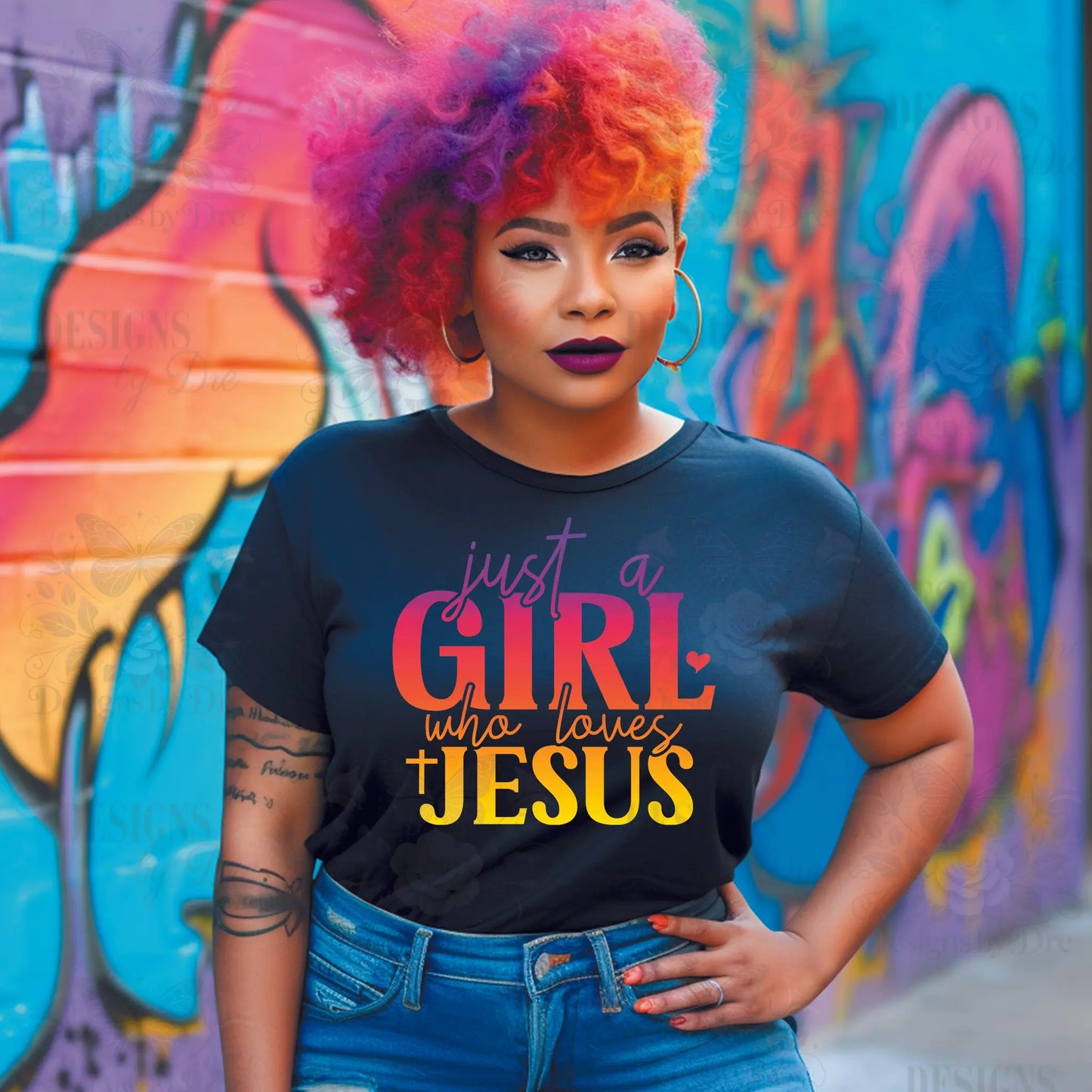 Transfer Sheet Only- Just a Girl who loves Jesus Designs by Dre