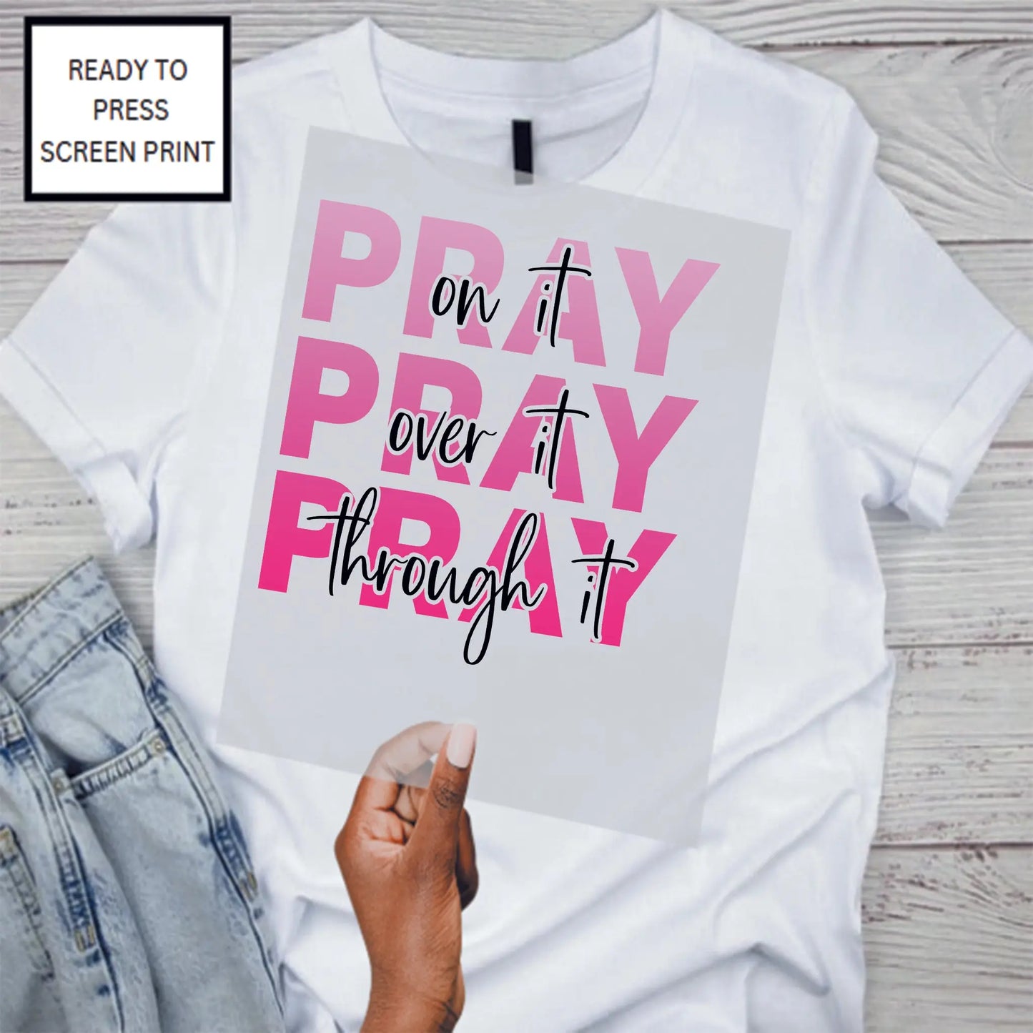 Transfer Sheet Only- Prayer 3times-Pink Ombre Designs by Dre
