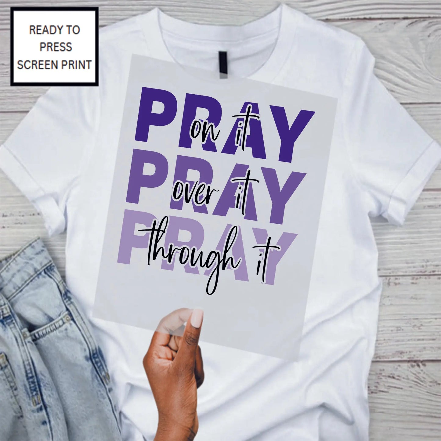 Transfer Sheet Only- Prayer 3times-Purple Ombre Designs by Dre