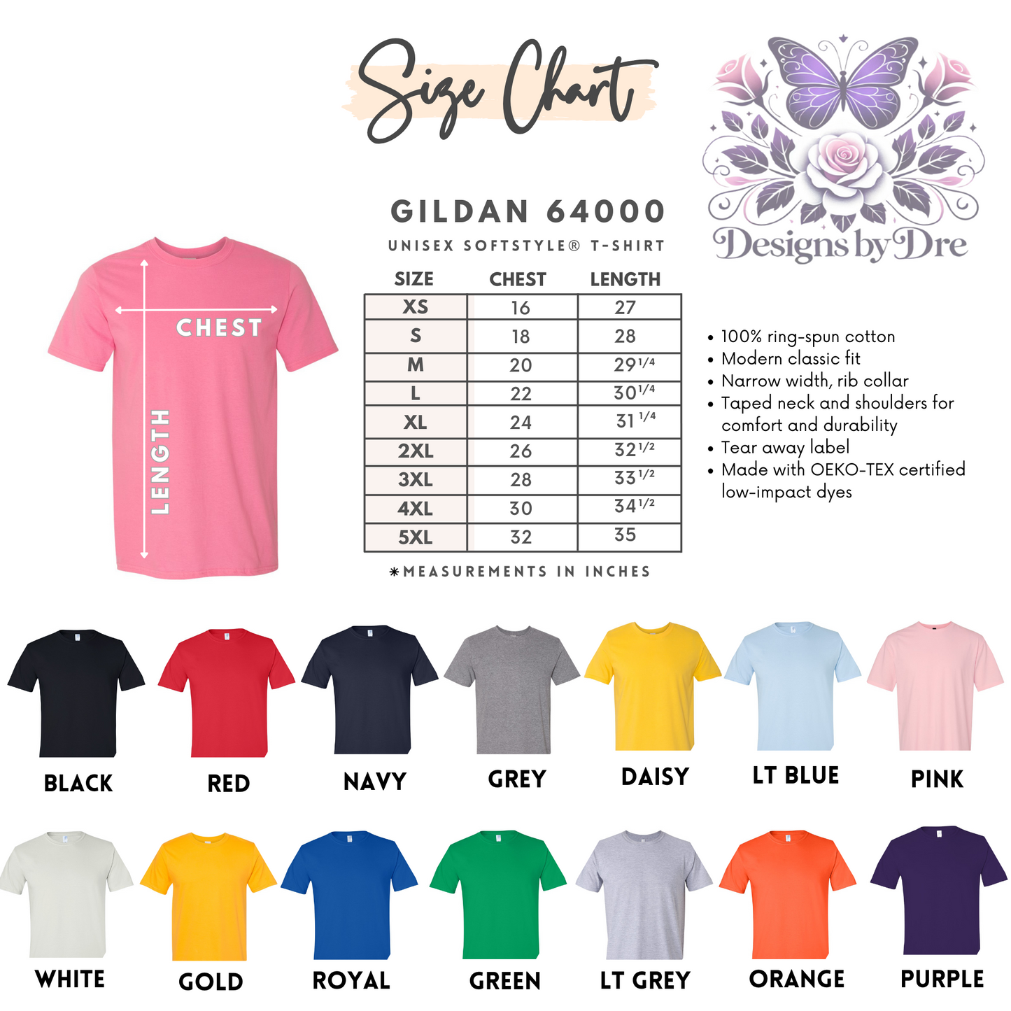 Size and Color chart