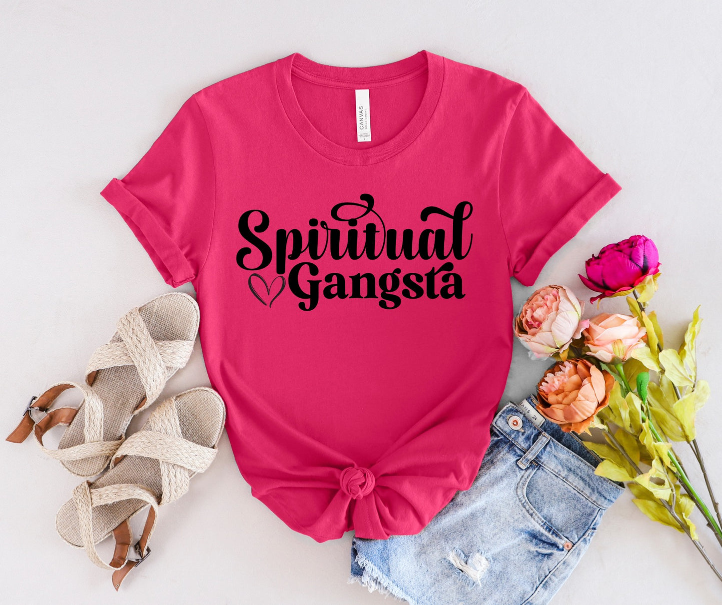 Screen print T-shirt - Spiritual Gangsta