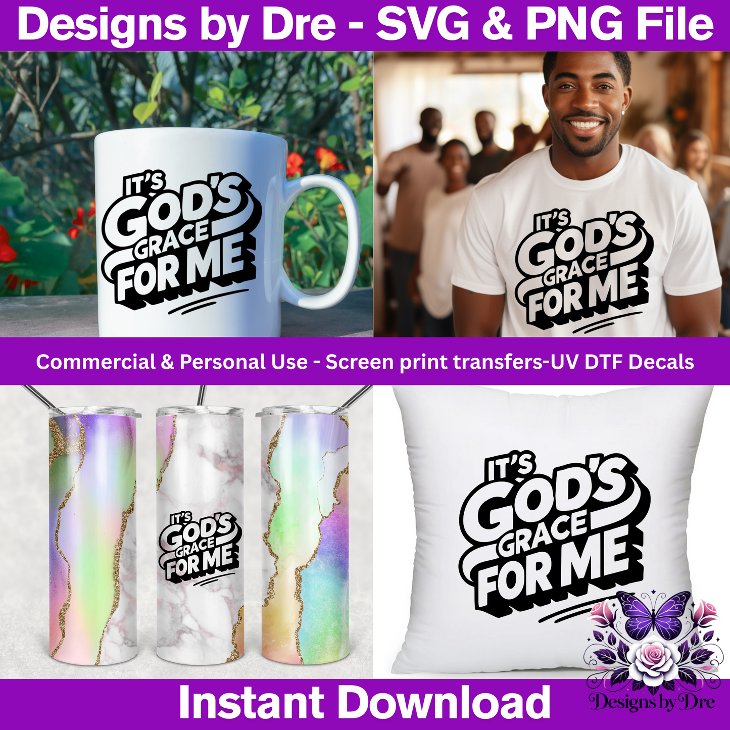 SVG & PNG File- It's God's Grace for Me