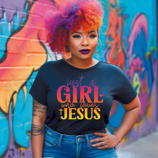 Transfer Sheet Only- Just a Girl who loves Jesus Designs by Dre